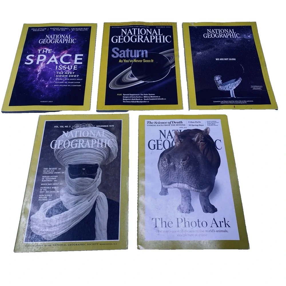 A Lot of 5 Vintage National Geographic Magazines 1979 2016 2017 2019 2006